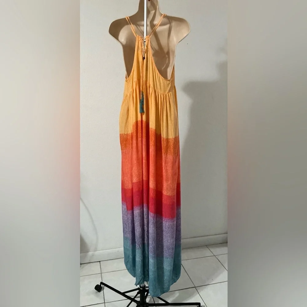 EUC Anthropologie Carla Weeks Setting Sun Maxi Dress Medium - Picture 4 of 13
